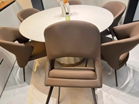 Chaise de salle à manger moderne à dossier creux motif patte de chat, chaise d'appoint rembourrée à accoudoirs courbes, chaise d'appoint à pieds en métal noir pour salle à manger et cuisine