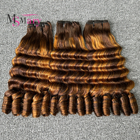 Extensions de cheveux humains vietnamiens bruts doublement étirés, non traités, vierges, bouclés et épaissis, alignés, pour tissage