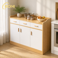 Buffet moderne en bois avec tiroir, portes doubles et étagère ouverte pour cuisine et salle à manger