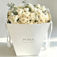 Bolsa de Papel Kraft Blanca Grande para Ramos de Flores con Asas Retorcidas, Precio al por Mayor, para Floristería y Regalos