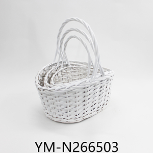 <span class=keywords><strong>Panier</strong></span> à fruits tissé à la main mélangé à des copeaux de bois de saule, <span class=keywords><strong>panier</strong></span> à fleurs circulaire fait à la main - Product Image 2