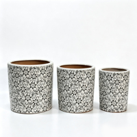 Pots à fleurs modernes en terrazzo blanc et vert pour la décoration intérieure et extérieure, jardinières de petite à grande taille avec finition artisanale