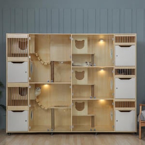 MOQ 1 pz villa gatto di lusso villa gatto casa 3 in 1 casa gatto fai da te villa condominio - Product Image 1