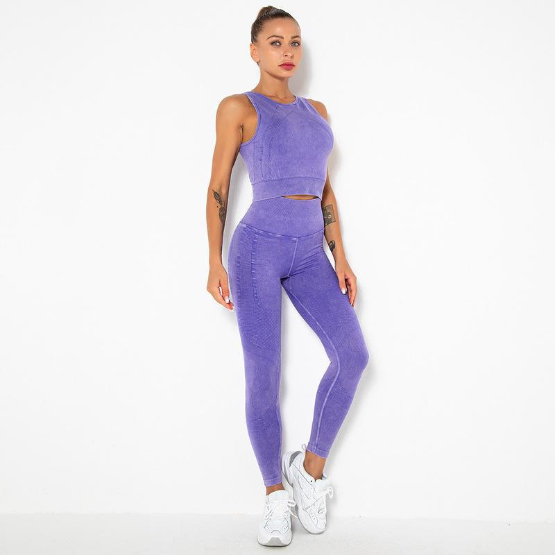 HOT Sale 6 colors Fashion Modern Breathable Workout Clothing Popular Women Active Wear seamless Yoga Set hygroscopic