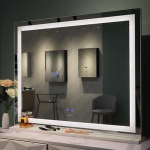 Phòng ngủ Vanity bảng với Led trang điểm ánh sáng gương lớn với pha lê cát trang trí nội thất 3 màu sắc ánh sáng - Product Image 1