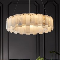 Lustre rond moderne en marbre, luminaire suspendu LED G9, blanc neutre 4100K, pour salon, chambre à coucher, salle à manger