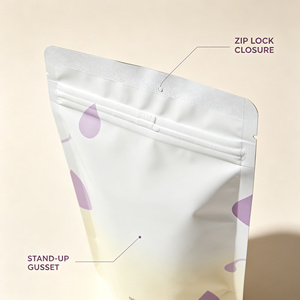 Custom Printed Stand Up Pouch Resealable Zipper Plastic Packaging <b>Bag</b> With Window for Food - Product Image 2