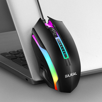 Souris de jeu ergonomique filaire BAJEAL pour droitiers, LED RGB, optique, USB 2.0, 3 boutons, 3 rouleaux, garantie 12 mois, en stock