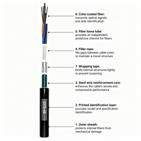Cable de Fibra Óptica Blindado para Exteriores GYTS de 48 Núcleos, Monomodo G.652D, Certificación CE/ROHS/ISO9001 para FTTx/Acceso a Datos