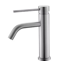 Robinet de cuisine contemporain en acier inoxydable 304 noir poli, monocommande, monotrou, à poser sur comptoir, mitigeur eau chaude et froide, céramique