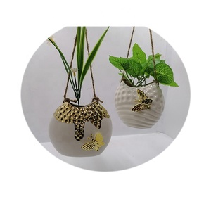 <span class=keywords><strong>Vase</strong></span> à fleurs en céramique en forme d'oeuf à motif papillon à <span class=keywords><strong>accrocher</strong></span> <span class=keywords><strong>au</strong></span> <span class=keywords><strong>mur</strong></span> pour la décoration intérieure - Product Image 2