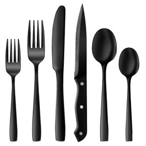 Juego de Cuchillos para Carne Dentados de Acero Inoxidable con Pulido Espejo Ecológico Topwin, Diseño Moderno con Mango de Acero Inoxidable para Acampar - Product Image 1