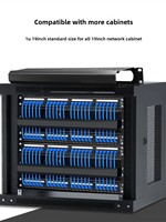 Rack de gestion des câbles en acier laminé à froid, revêtement poudré noir, 1U, 19 pouces, 24 emplacements horizontaux, avec 48 ports