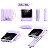 Mini chargeur portable Banques d'alimentation mobiles avec câbles intégrés Banque d'alimentation à charge rapide Banque d'énergie mince 10000mAh LOGO cadeau personnalisé