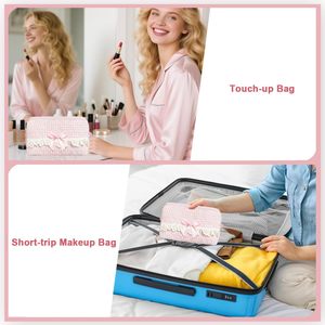 Eco Friendly Colorful Custom Travel <b>Large</b> Beauty Jacquard Pattern Terry Cloth Toweling pink Cute <b>Makeup</b> Cosmetic <b>Bag</b> With logo - Product Image 6