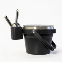 Seau à glace isotherme en acier inoxydable à double paroi de 4,2 L avec couvercle, grand seau à glace en métal pour le camping et les fêtes