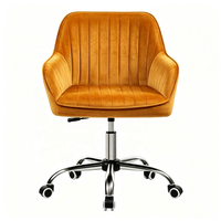Fauteuil pivotant en velours de luxe, hauteur réglable, chaise rembourrée pour salon, chambre à coucher, bureau