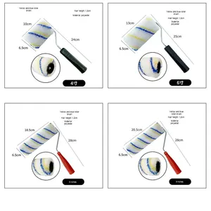 Vente en gros de 9 pouces mini brosse à rouleau éponge de peinture en laine à cheveux longs en polyester durable bricolage/industriel sans angle mort - Product Image 3