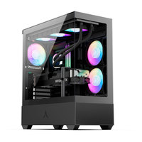 ABKO U30 BK Micro ATX Mid Tower Steel Gaming Case Pre-Installed Tempered Glass 3 RGB Fans Top 360mm Radiator Support USB 3.0