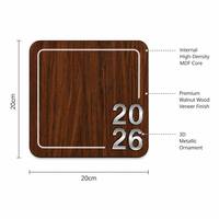 Plaque personnalisée en bois de noyer de 8 pouces avec emblème métallique 3D, récompense d'entreprise haut de gamme avec impression UV HD