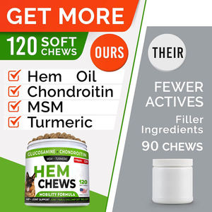 Golosinas de Cáñamo OEM, Masticables de Glucosamina para Perros, Suplemento para las Articulaciones de la Cadera, Aceite de Cáñamo con Proteína, Condroitina, MSM y Cúrcuma para la Movilidad y Energía - Product Image 2