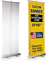 Support de bannière personnalisé, support d'affichage de poster de qualité supérieure, support de bannière publicitaire, support d'affichage rétractable portable pour bannières imprimées