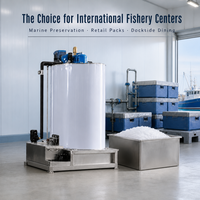 Évaporateurs industriels à glace en flocons ODM 10 tonnes, à expansion automatique, pour la production de glace de qualité alimentaire, destinés aux usines de transformation de fruits de mer et de poisson, avec compresseur