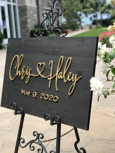 Wood <strong>Wedding</strong> <strong>Welcome</strong> Sign Guest Book Sign Display Sign <strong>Board</strong> for <strong>Wedding</strong> Decor - Product Image 6