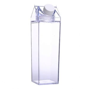 Bouteille d'eau en plastique carrée transparente réutilisable de 500 ml avec couvercle, anti-fuite, pour jus, idéale pour les fêtes, à boire directement, unisexe - Product Image 5