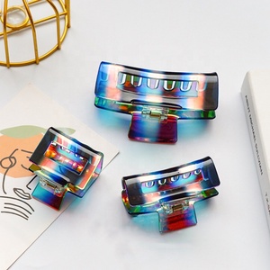 MIO venta al por mayor Gran pelo brillante cangrejo mariposa onda acrílico pinzas para el pelo brillo geométrico para mujer señora pelo grueso - Product Image 4