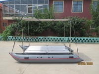 Catamaran gonflable avec plateforme en aluminium, bateau gonflable en PVC