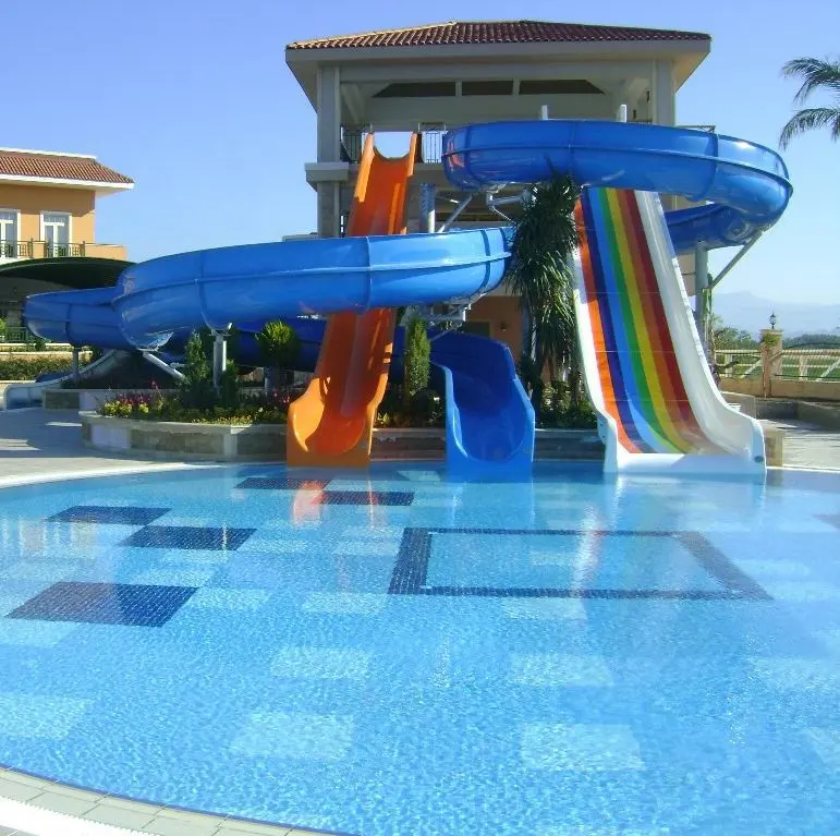 Used swimming pool fiberglass water slides for sale cheap
