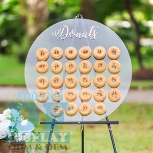 Soporte acrílico para Donuts, bandeja de relleno para Donuts, estante para boda o tienda al por menor