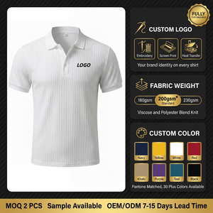 <span class=keywords><strong>Camisa</strong></span> <span class=keywords><strong>Polo</strong></span> <span class=keywords><strong>de</strong></span> Golf Personalizada OEM para <span class=keywords><strong>Hombre</strong></span>, Viscosa y Poliéster, 200GSM, Transpirable, Tejida, Antiarrugas, Informal, para Negocios - Product Image 2
