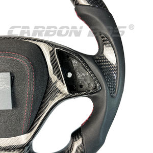 Volant de voiture en cuir plat noir et fibre de carbone pour <span class=keywords><strong>Chevrolet</strong></span> XL <span class=keywords><strong>Corvette</strong></span> C5 C6 <span class=keywords><strong>C7</strong></span> C8 Camaro 5th 6th 7th - Product Image 4