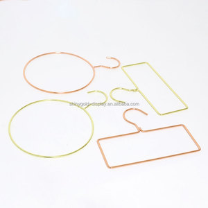 Porte-serviettes rond personnalisé en or rose, présentoir de luxe de haute qualité, cintres carrés en métal doré pour foulards, pour la vente au détail - Product Image 2