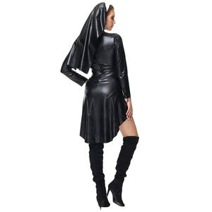 Costume de nonne sexy pour femmes, déguisement en faux cuir, mauvaise nonne coquine, déguisement Halloween vierge <span class=keywords><strong>marie</strong></span>, cosplay - Product Image 6
