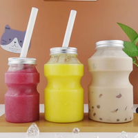 도매 사용자 정의 로고 PET 플라스틱 음료 병 300ml 500ml 700ml 주스 물 및 소다에 대한 나사 캡 씰 크기
