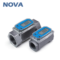 Medidor de Flujo de Turbina de Acero Inoxidable y Aluminio NOVA de 1/1.5/2 Pulgadas para Diésel, Gasolina, Metanol y Agua
