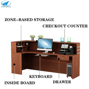 Giá Rẻ Hiện Đại Văn Phòng Tùy Chỉnh L Hình Dạng Phía Trước Bàn Quầy Tiếp Tân Bàn Khách Sạn Tóc Salon Bàn Tiếp Tân - Product Image 2
