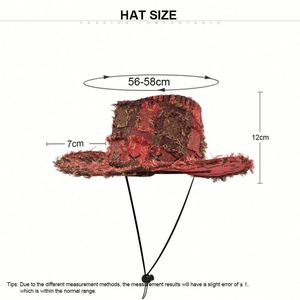 Nuevo Sombrero Vaquero Retro Estilo Americano del Oeste para Hombre y Mujer, Sombrero de Jazz con Aspecto Desgastado, Estilo Étnico, para Viajes al Aire Libre, Fiestas, Protección Solar - Product Image 2