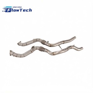 ท่อดาวน์ไปป์แบบตรงสำหรับ Porsche Cayenne 958 3.6L V6 ปี 2015-2018, ท่อไอเสียเทอร์โบ T304 SS  ท่อไอเสียแบบเฮดเดอร์ - Product Image 5
