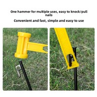 Marteau de tente ultraléger en PE avec tire-clou, outil portable pour clous de sol, idéal pour la randonnée, les activités de plein air et la plage