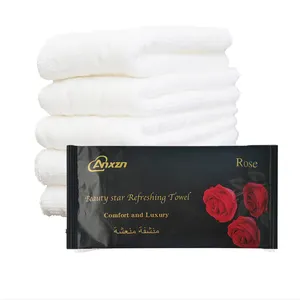 Customized Single Packed 100% Cotton Material Scented Luxury Cotton Towel Refreshing Cleaning Towel
