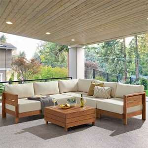 Sofá de Madera para Jardín, Patio, Terraza o Sala de Estar, Resistente a la Lluvia, de Teca, Estilo Resort, Nuevo y en Oferta - Product Image 1
