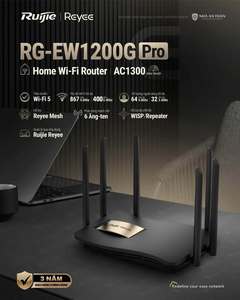 เราเตอร์ไร้สาย <span class=keywords><strong>Ruijie</strong></span> RG-EW1200G PRO Gigabit Wi-Fi ความเร็ว 1267Mbps แบบดูอัลแบนด์ RJ45 12V 5G FTTH ติดตั้งง่ายสำหรับบ้านและสำนักงาน - Product Image 6