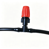 Buse de pulvérisation réglable 4/7 mm avec connecteur en T, micro-pulvérisateur pour système d'irrigation goutte à goutte et de refroidissement par brumisation pour jardin et serre
