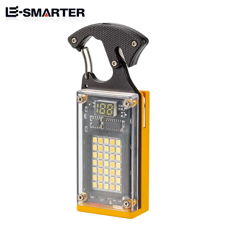 Solar Charging Multifunctional Worklight Keychain Usb Rechargeable Mini Led Pocket Flashlight With Clip