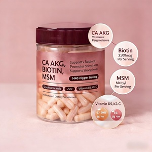 Cápsulas de Biotina y MSM <span class=keywords><strong>CA</strong></span> AKG, 60 Unidades, 1440 mg/porción, Ácido Hialurónico, Zinc, Vitaminas <span class=keywords><strong>D3</strong></span>, <span class=keywords><strong>K2</strong></span> y C, Piel Radiante, Cabello Brillante, Uñas Fuertes - Product Image 4