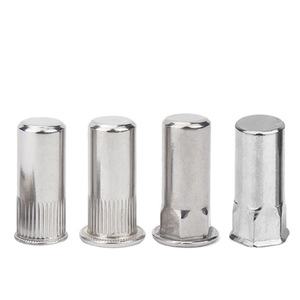 Chất lượng cao bằng thép không gỉ đinh tán các loại hạt M4-M12 bán-knurled phẳng đầu đóng mù đinh tán các loại hạt cho tấm kim loại ốc vít - Product Image 2